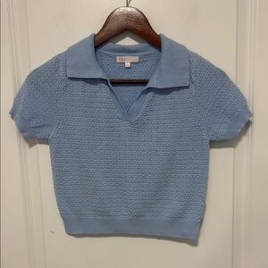 GB girls light blue Polo short sleeve crop top size Large